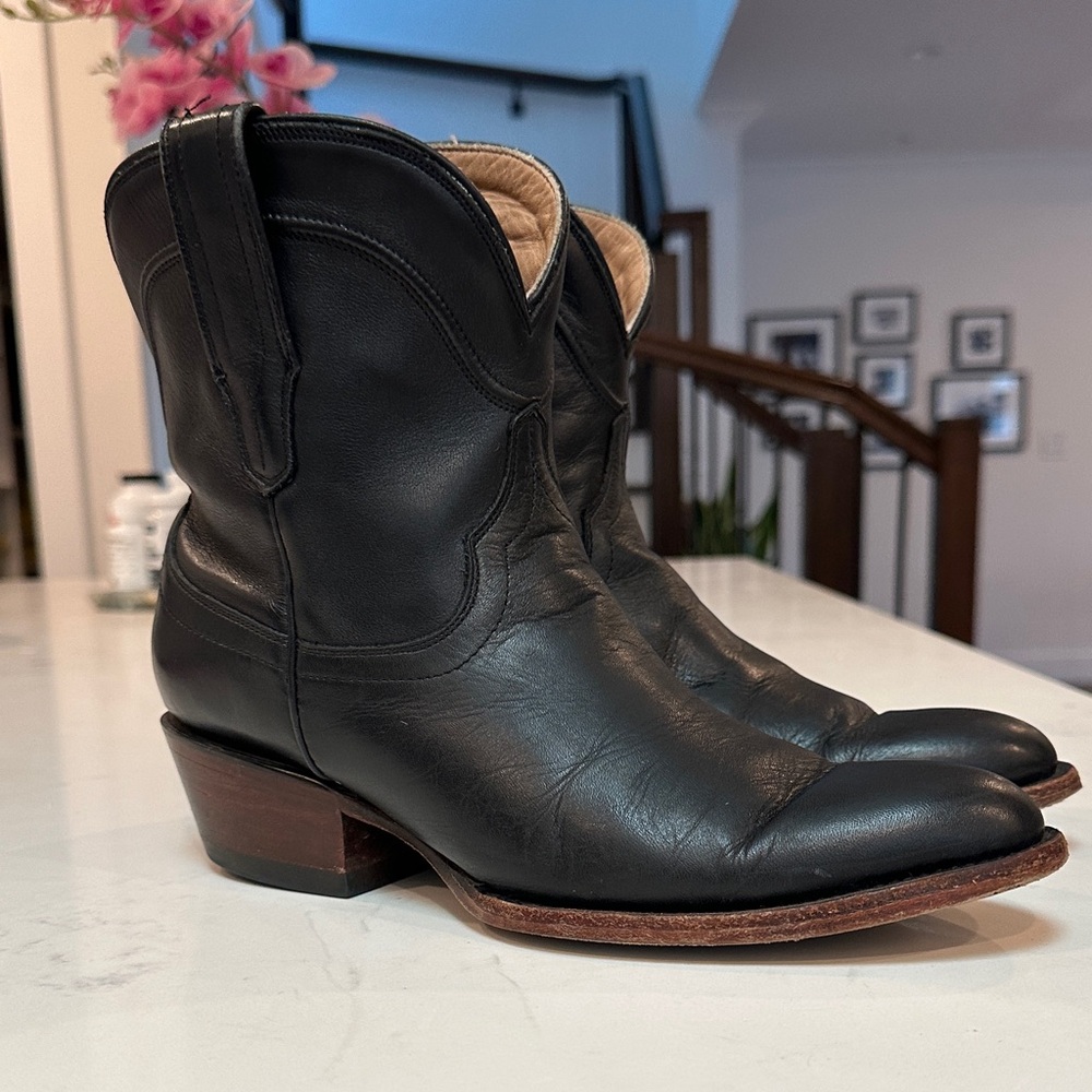 Tecovas Penny Black Leather Cowboy Boots
